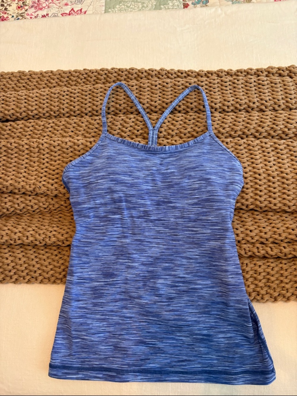 lululemon athletica heathered blue racerback tank